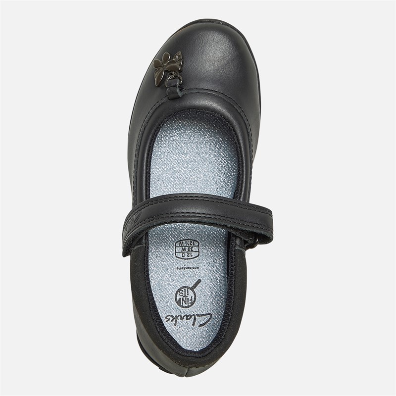 Clarks Girls Vibrant Trail G-Fit Mary Jane Shoes Black