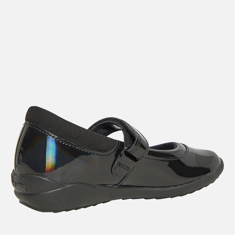 Clarks Girls Vibrant Trail G-Fit Mary Jane Shoes Black Patent