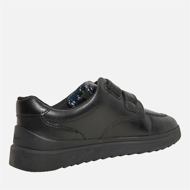 Clarks Infants Goal Style G-Fit Double Strap Shoes Black