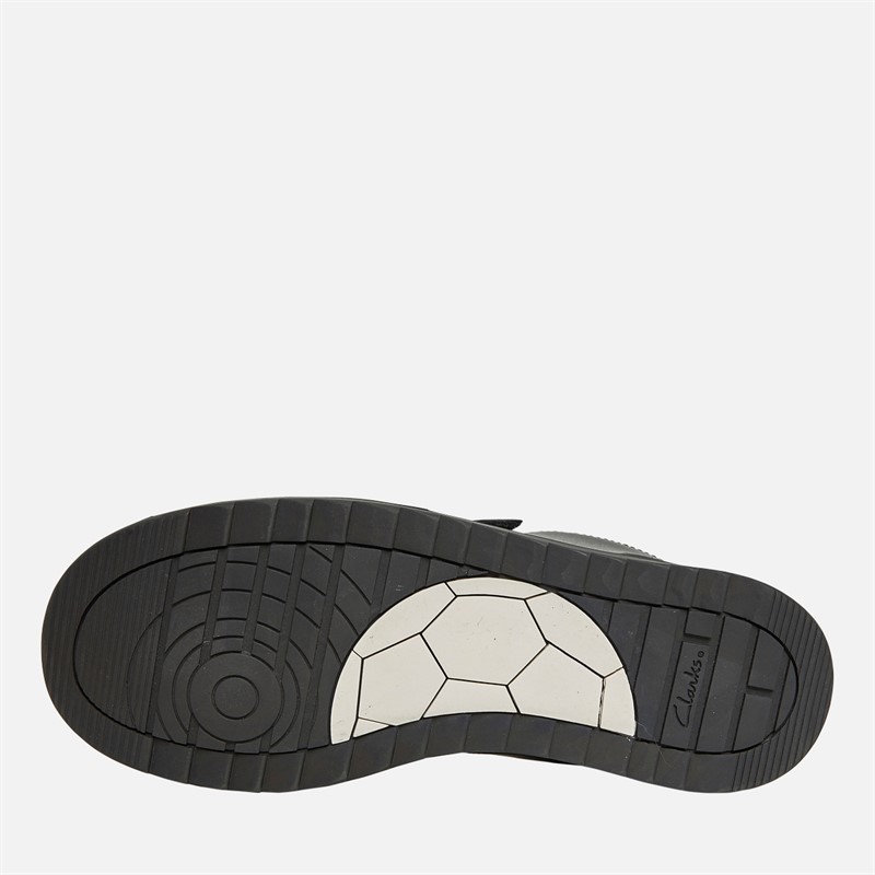 Clarks Junior Goal Style G-Fit Double Strap Shoes Black