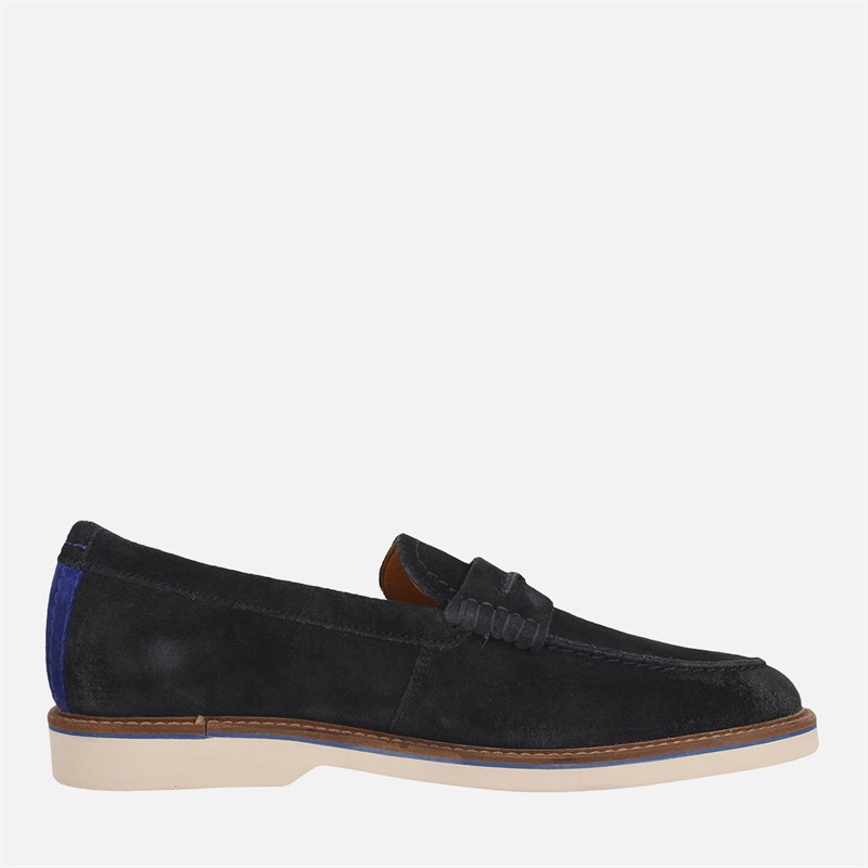 Clarks Herren Premium Atticus LT Slip Schuhe Navy Suede
