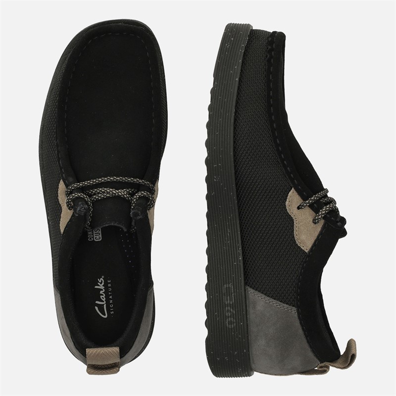 Clarks Herren Premium FTR2LO Wallabee Schuhe Black Combi