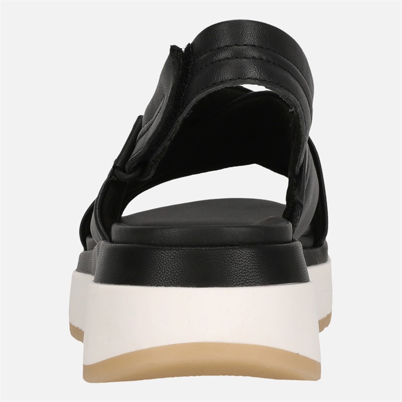 Clarks Damen Premium Toskana Kreuz Sandalen Black Leather