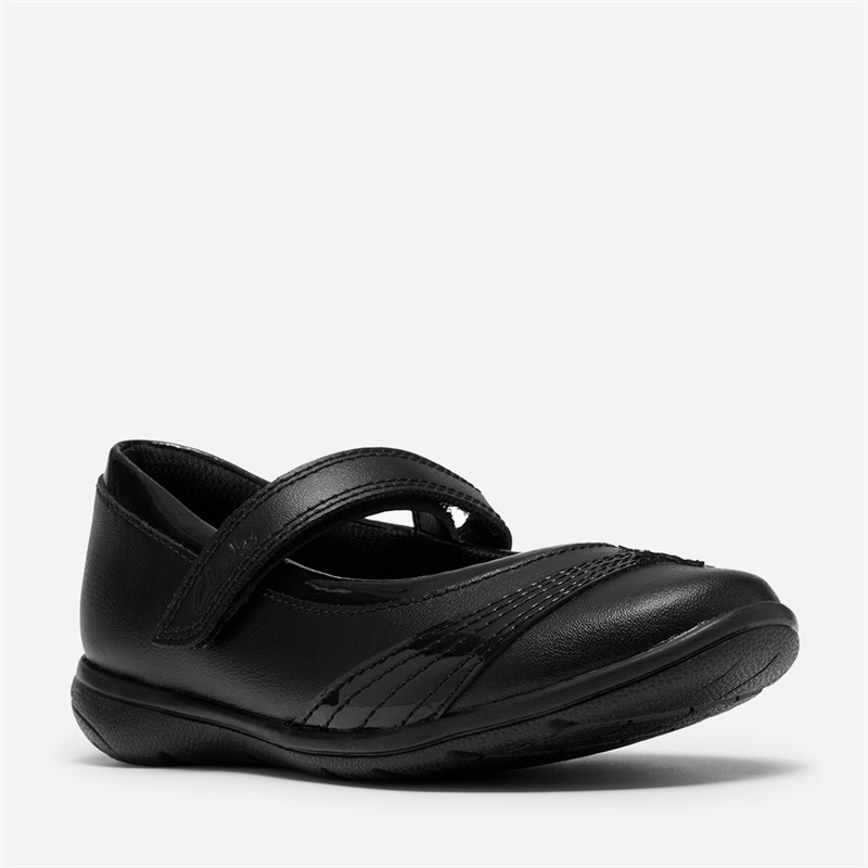 Clarks Junior Girls Venture Magic Mary Jane Shoes Black