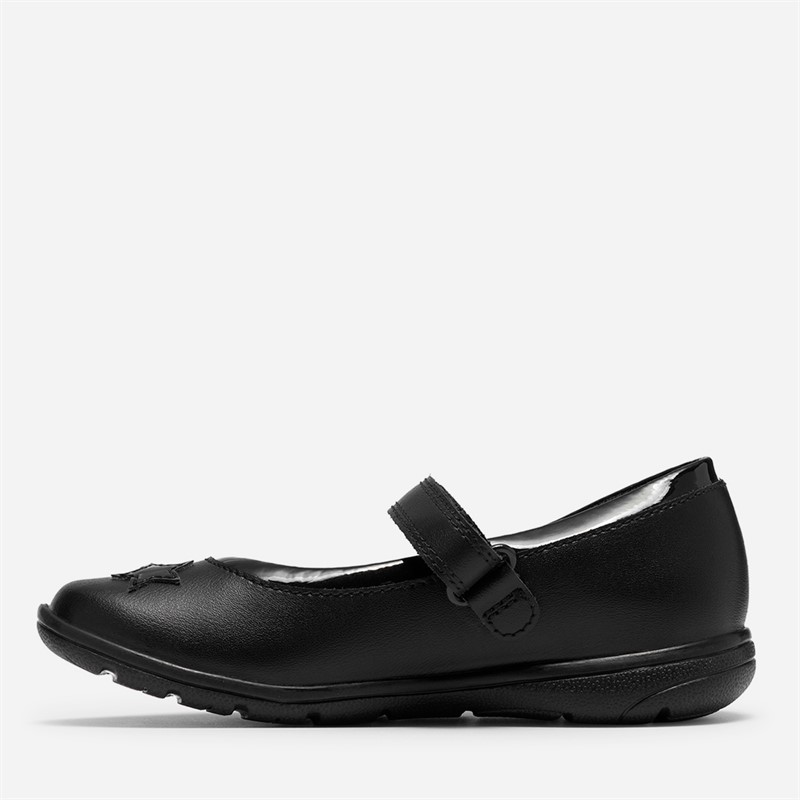 Clarks Junior Girls Venture Magic Mary Jane Shoes Black