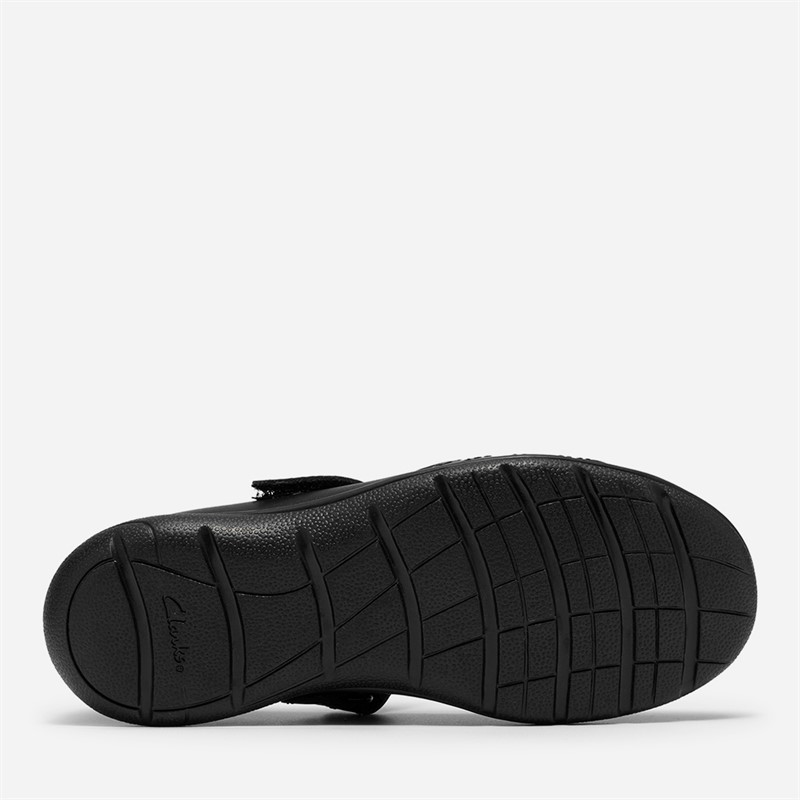 Clarks Junior Girls Venture Magic Mary Jane Shoes Black