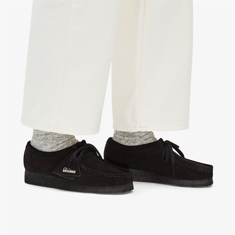 Clarks Damen Originals 2 Wallabee D Schuhe 1219 Schwarzes Wildleder 1219 Black Sde