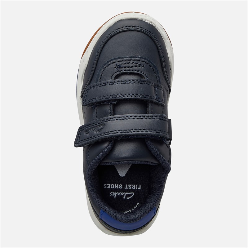 Clarks Infant Boys Wide Fit Urban Solo Trainers Navy