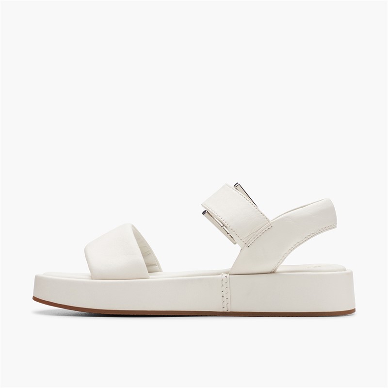 Clarks Womens Alda D-Fit Strap Sandals Off White