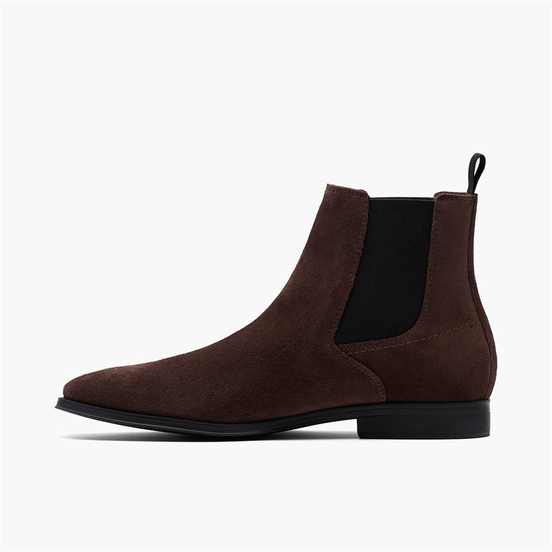 Clarks Mens Paulton Easy G-Fit Chelsea Boots Dark Brown