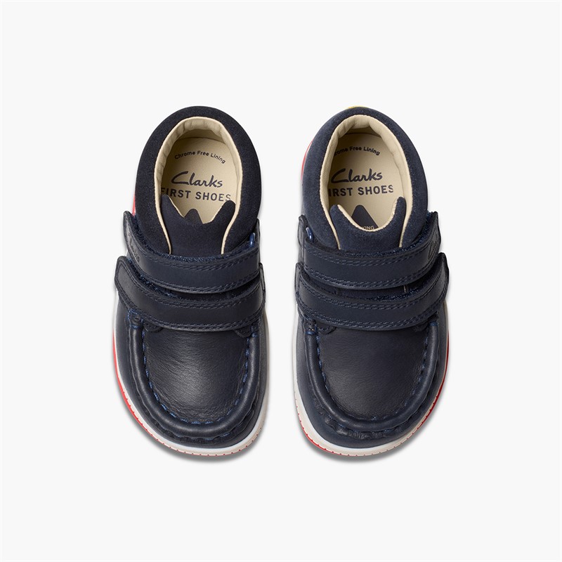 Clarks Infant Boys Noodle F-Fit Play Boots Navy
