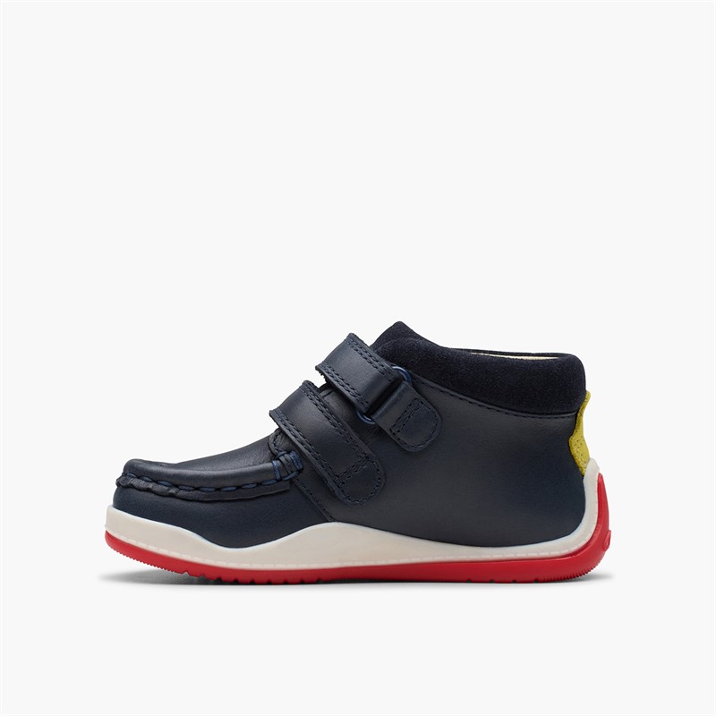 Clarks Infant Boys Noodle F-Fit Play Boots Navy