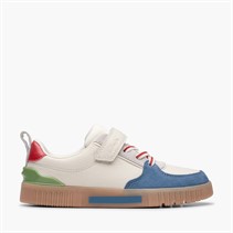 Clarks Boys Olo Vibe G-Fit Trainers White/Black