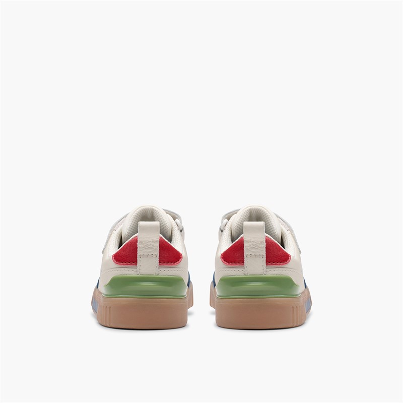 Clarks Boys Olo Vibe G-Fit Trainers White/Black