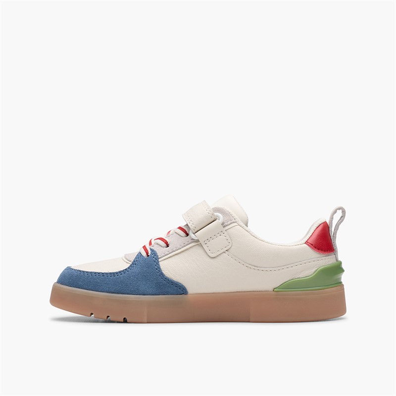 Clarks Boys Olo Vibe G-Fit Trainers White/Black