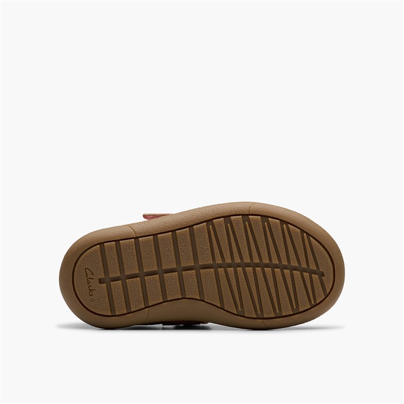 Clarks Infant Girls Flash Hats F-Fit T-Bar Shoes Pink