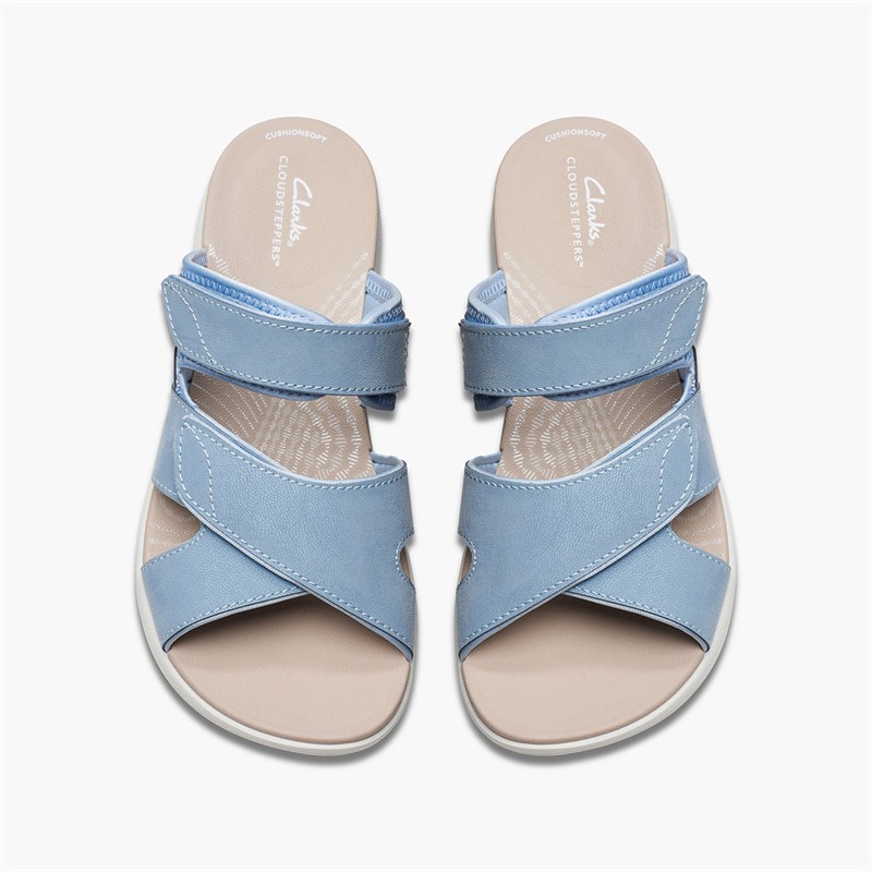 Clarks Womens Mira Ease D-Fit Sandals Denim Blue