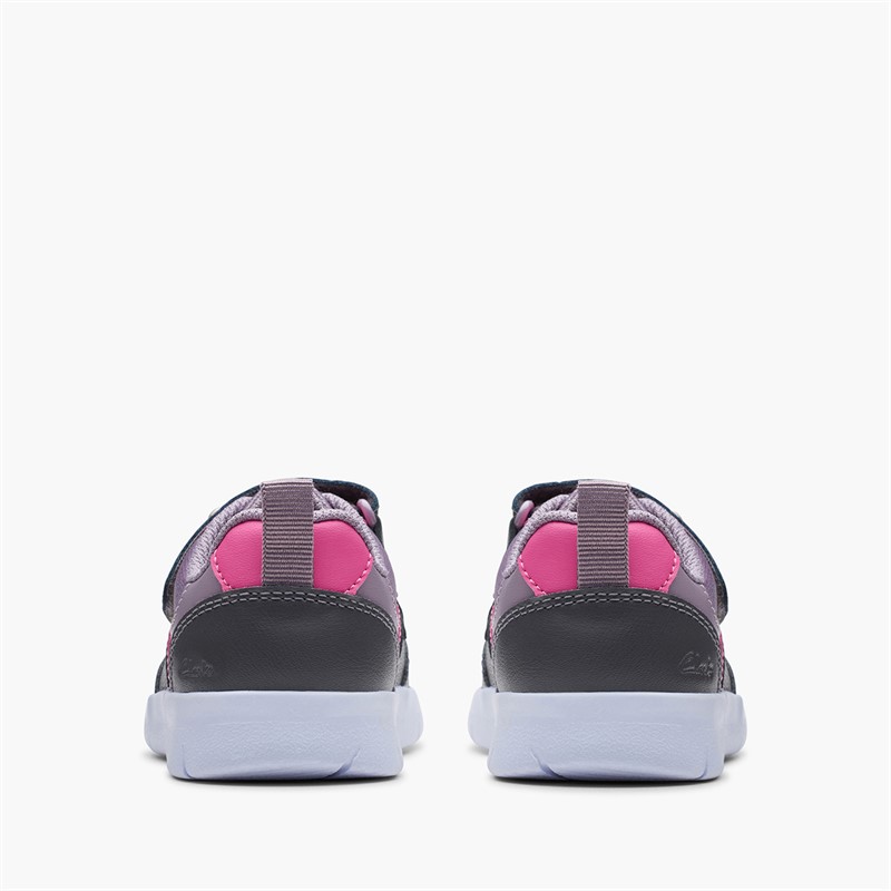 Clarks Girls Ath Shimmer Trainers Purple