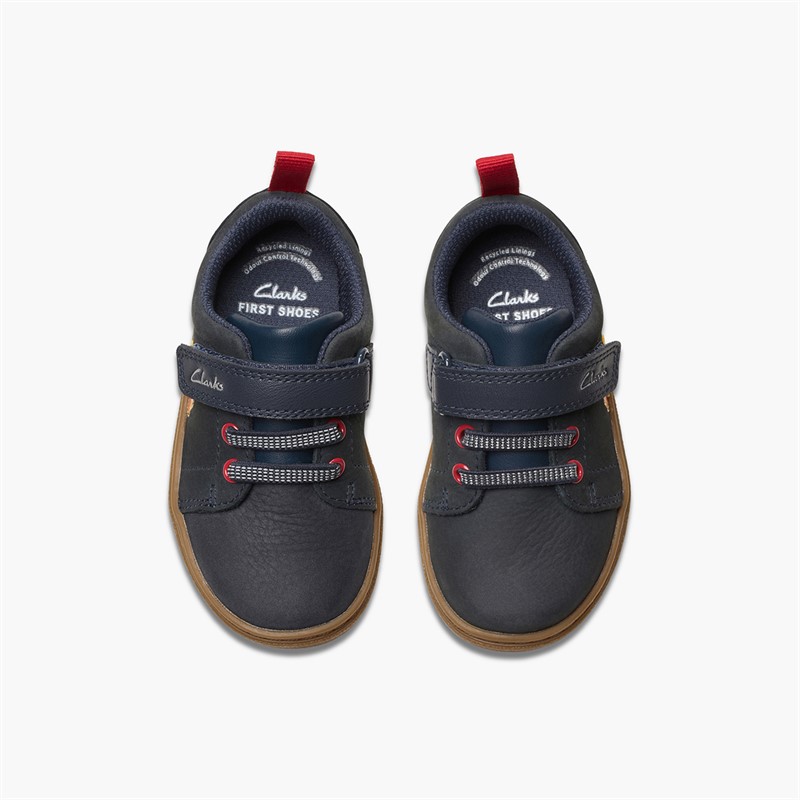 Clarks Infant Boys Flash Brill F-Fit Trainers Navy