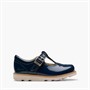 Clarks Infant Girls Crown Print F-Fit T-Bar Shoes Navy