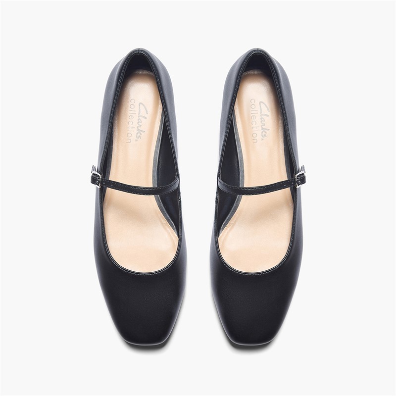 Clarks Womens Emelina Gem D-Fit Flats Black