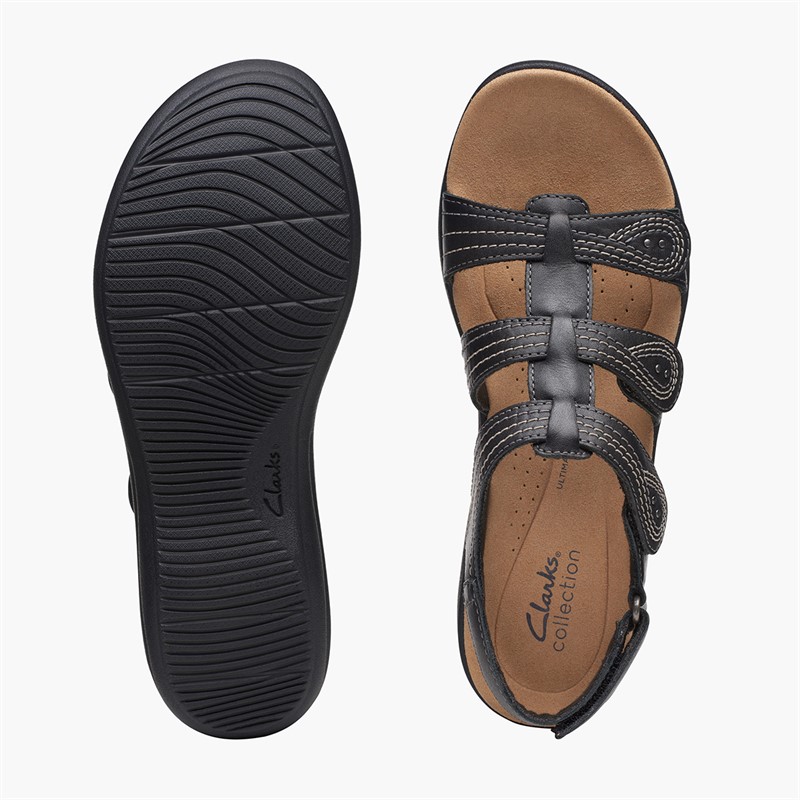 Clarks Womens Laurieann Vine E-Fit Sandals Black