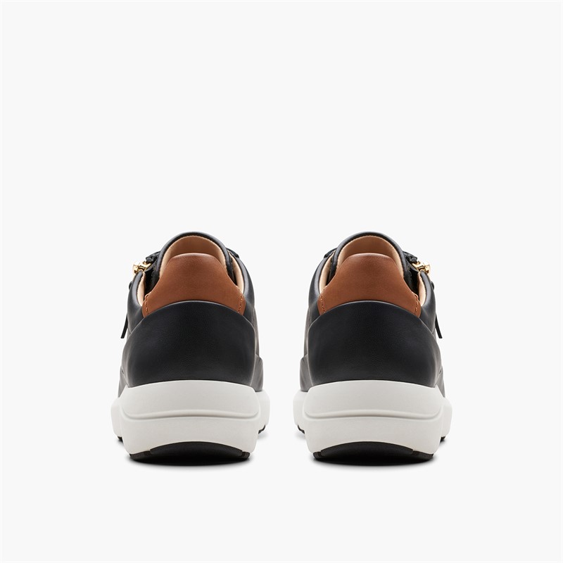 Clarks Womens Tivoli D-Fit Side Zip Trainers Black