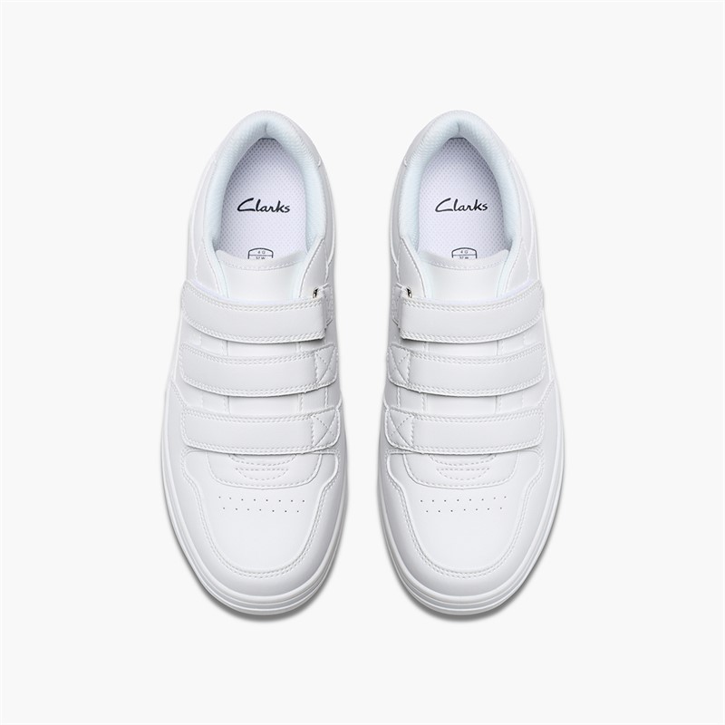 Clarks Junior Canyon Sky G-Fit Trainers White Mono