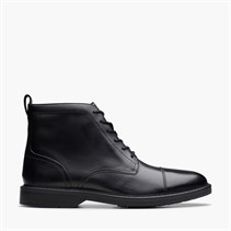 Clarks Mens Aldwin Cap G-Fit Boots Black