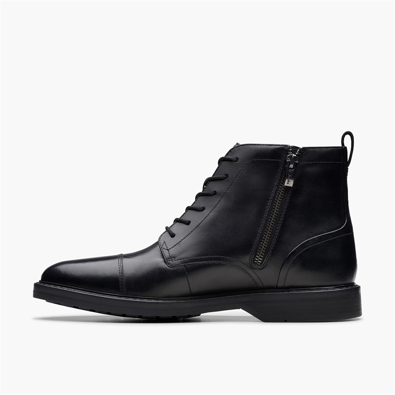 Clarks Mens Aldwin Cap G-Fit Boots Black