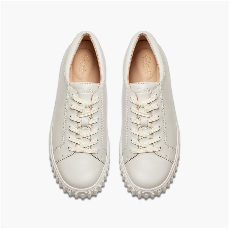 Clarks Womens Mayhill Walk D- Fit Trainers Off White