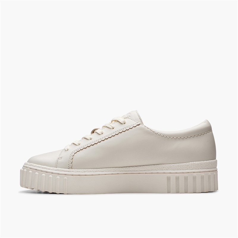 Clarks Womens Mayhill Walk D- Fit Trainers Off White