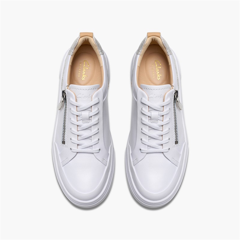 Clarks Womens Hollyhock D-Fit Zip Trainers Silver