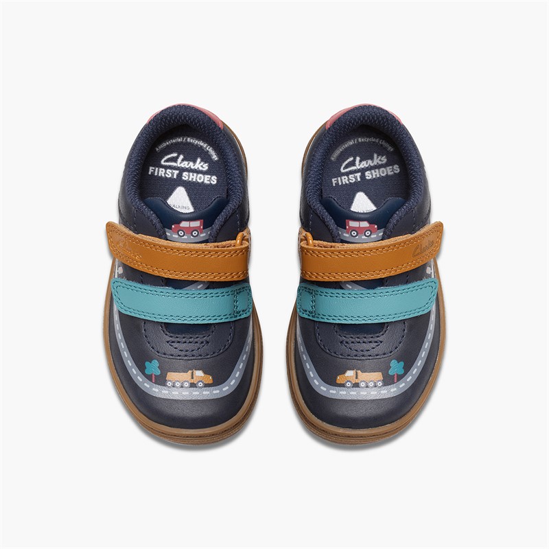 Clarks Infant Boys Flash Truck G-Fit Shoes Navy