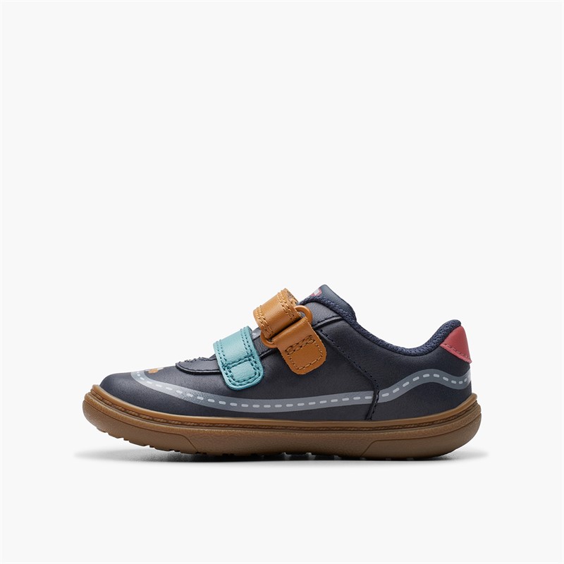 Clarks Infant Boys Flash Truck G-Fit Shoes Navy