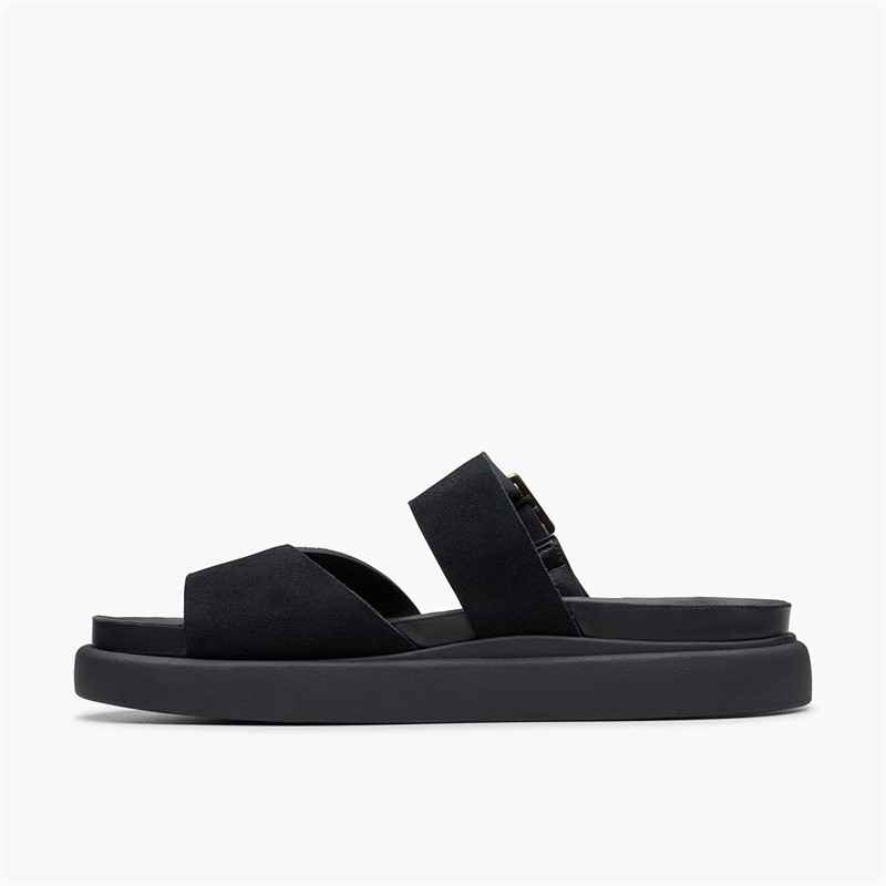 Clarks Womens Aristella D-Fit Sliders Black