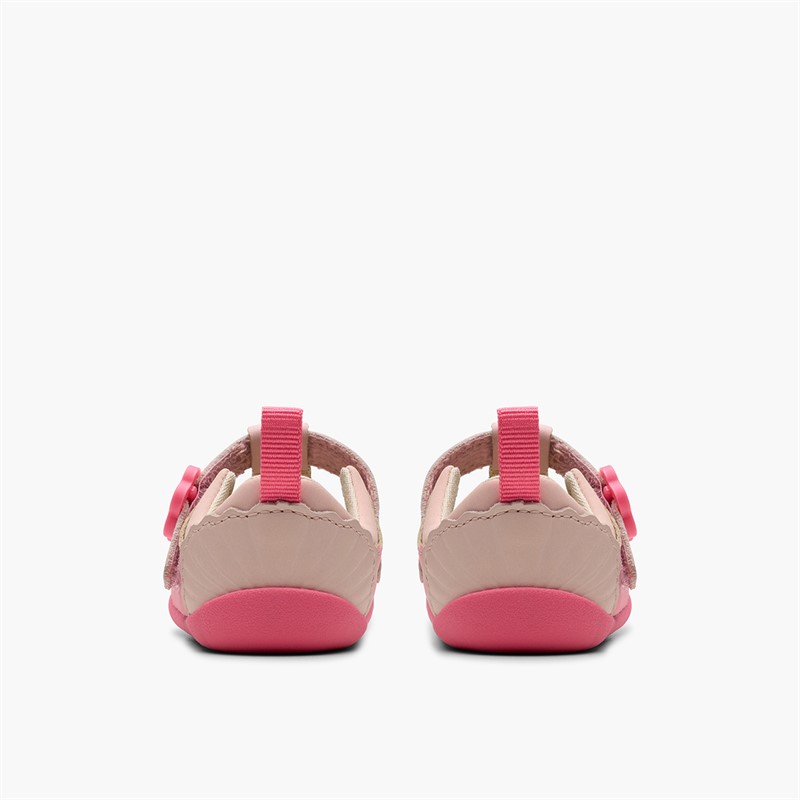 Clarks Infant Girls Roamer Shell G-Fit T-Bar Shoes Pink