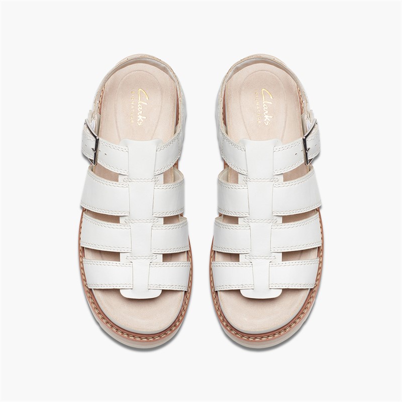 Clarks Womens Orianna Twist D-Fit Sandals Off White