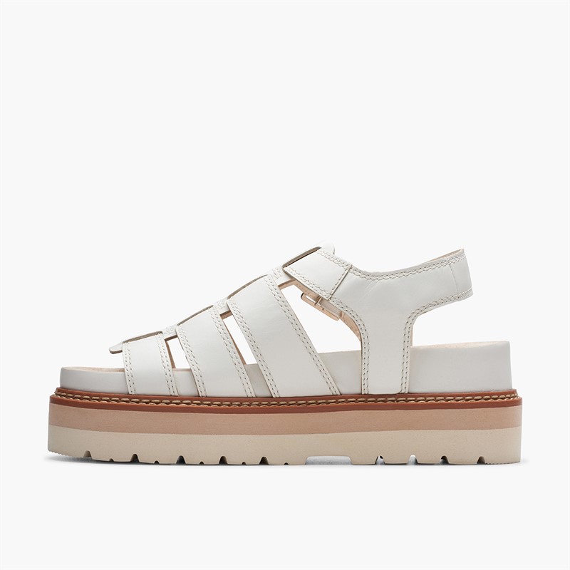 Clarks Womens Orianna Twist D-Fit Sandals Off White