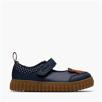 Clarks Infant Girls Clove Beam F-Fit Shoes Navy