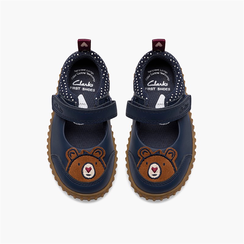 Clarks Infant Girls Clove Beam F-Fit Shoes Navy