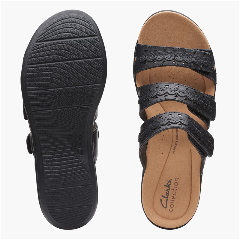 Clarks Womens Laurieann Cove E-Fit Sandals Black