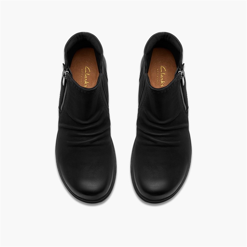 Clarks Womens Certina Ruby E-Fit Side Zip Boots Black