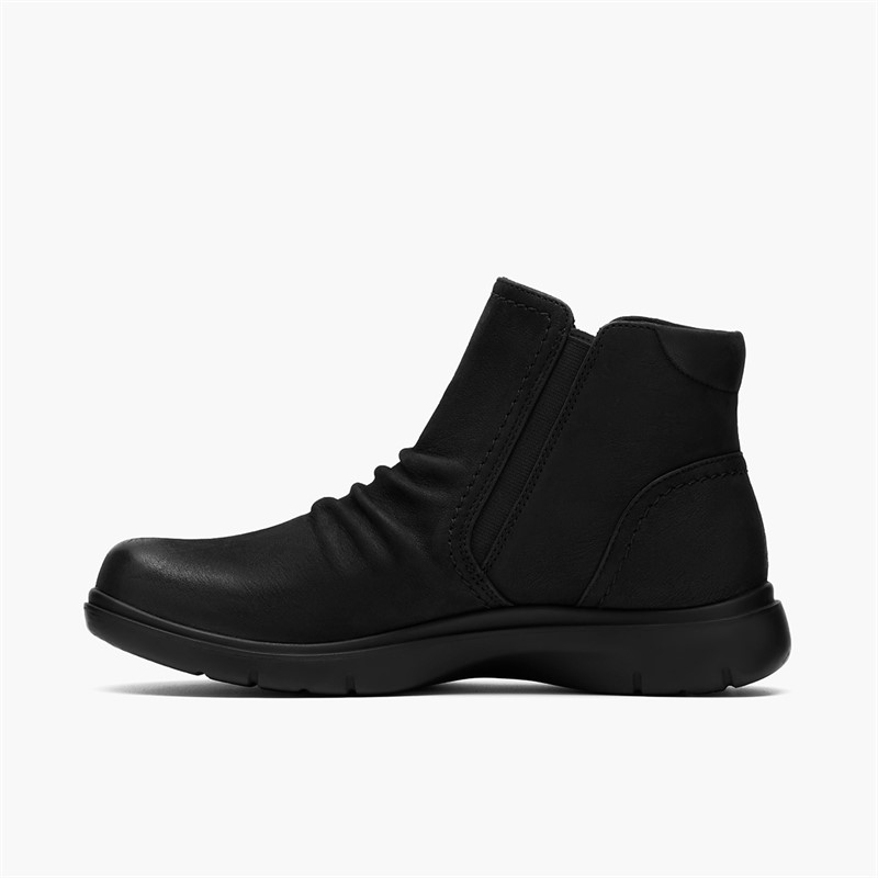 Clarks Womens Certina Ruby E-Fit Side Zip Boots Black