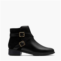Clarks Womens Havisham Bay D-Fit Buckle Boots Black