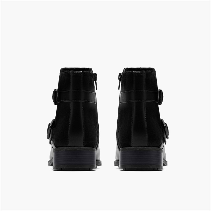 Clarks Womens Havisham Bay D-Fit Buckle Boots Black