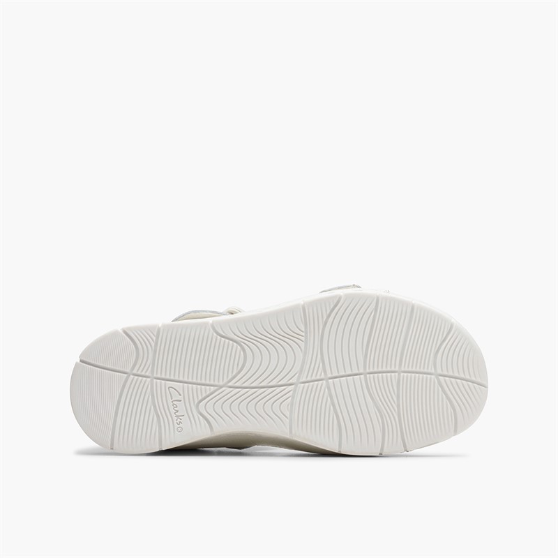 Clarks Kids Baha F-Fit Beach Sandals White