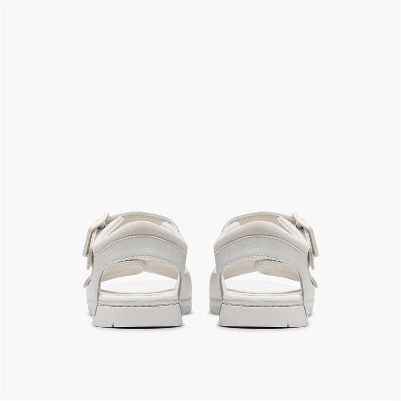 Clarks Kids Baha F-Fit Beach Sandals White