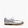 Clarks Infant Girls Drew F-Fit Mary Jane Shoes Silver