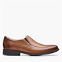 Clarks Mens Whiddon Step G-Fit Slip On Shoes Dark Tan